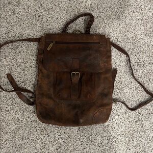 HOBO International Backpack Distressed Leather Rare